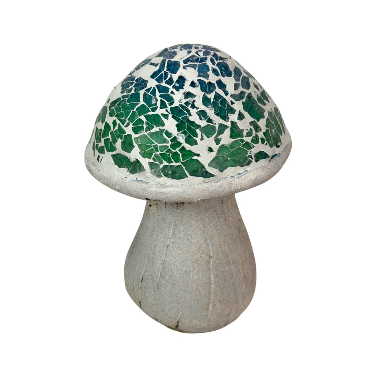 Mosaic Cement Mushroom Garden Statues Distressed Freestanding Decor
